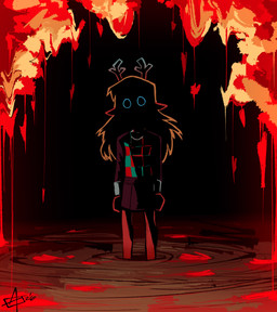 anthro antlers bottomwear clothed clothing front_view green_clothing green_topwear hair horn looking_at_viewer red_clothing red_topwear skirt solo topwear radiovomit deltarune undertale_(series) noelle_holiday deer mammal new_world_deer reindeer 2026 absurd_res full-length_portrait hi_res portrait signature