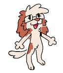 ambiguous_gender anthro brown_body brown_fur brown_nose chibi digitigrade dot_eyes eyelashes eyewear eyewear_only featureless_crotch floppy_ears fur glasses glasses_only head_tuft lop_ears nude open_mouth open_smile paws pink_tongue rectangular_glasses simple_background simple_eyes smile solo tail tongue tuft wearing_glasses white_background white_body white_fur thatguynamedjoe cloud_(cloudpie) bird_dog canid canine canis cavalier_king_charles_spaniel domestic_dog hunting_dog mammal spaniel toy_dog 2025 aliasing digital_drawing_(artwork) digital_media_(artwork) flat_colors full-length_portrait low_res microsoft_paint_(artwork) portrait female_(lore)