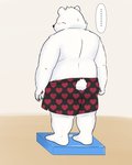 anthro blush bodily_fluids butt clothing ellipsis humanoid_hands kemono male overweight overweight_anthro overweight_male solo sweat underwear yaki_atsuage utau shirane_kan bear mammal polar_bear ursine 2020 4:5 hi_res