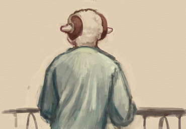 anthro clothed clothed_anthro clothed_male clothing ears_down fur horn male pivoted_ears railing shirt solo topwear wool_(fur) reynard_goodfellow reynard_the_baa bovid caprine mammal sheep