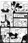 alex_(daria_mcgrain) anthro arm_support bear black_and_white canid canine comic daria_mcgrain dean_(daria_mcgrain) dialogue english_text erection felid fellatio fox genitals genus_male group hi_res leaning_on_elbow male male/male male_penetrated male_penetrating male_penetrating_male mammal mephitid monochrome oral oral_penetration pantherine pen_(artwork) penetration penile penis rodent sciurid sex skunk text tiger traditional_media_(artwork) tree_squirrel