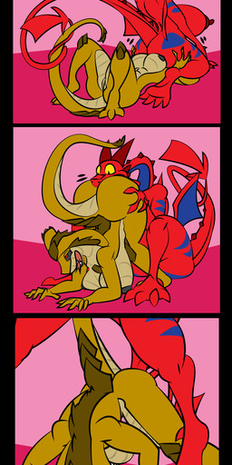 anthro big_breasts breasts butt claws duo female female/female genitals horn huge_breasts lying nipples non-mammal_breasts nude on_back open_mouth penetration sex simple_background size_difference smile snake_hood tail tail_fetish tail_in_vagina tail_insertion tail_play tail_sex teeth tongue tongue_out vaginal vaginal_penetration vulva wings kevemperor mythology zmeya_(kevemperor) cobra dragon mythological_creature mythological_scalie reptile scalie snake absurd_res hi_res long_image tall_image