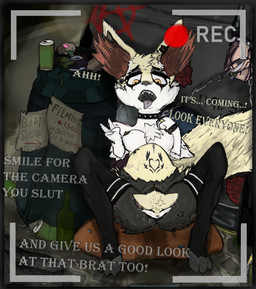 3_toes 4_fingers alcohol alcohol_bottle alternative_fashion amniotic_fluid anarchy_symbol anthro anus armband asphyxiation baby bad_parenting barely_visible_anus belly belly_piercing belly_tattoo beverage beverage_can big_belly big_breasts big_ears birth black_armband black_clothing black_collar black_legwear black_thigh_highs black_vulva bodily_fluids breasts brick butt butt_tattoo camera_view chain choking claws clitoris clitoris_piercing clothing collar dark_nipples dialogue digitigrade dirty_talk ear_piercing egg_vibrator empty_bottle empty_can eyebrow_piercing eyebrows eyelashes eyeliner eyeshadow facial_piercing fangs feet female fingers fluffy fluffy_chest fluffy_tail footwear fur furgonomics furry-specific_piercing genital_fluids genital_piercing genitals gesture gold_ring goth graffiti grey_body grey_fur group hand_gesture head_tuft heart_symbol heart_tattoo humanoid_genitalia humanoid_vulva humiliation inner_ear_fluff lamp larger_male leaf leg_tuft legwear lights live_birth looking_pleasured lying makeup male markings masturbation mole_(marking) mole_on_breast mole_under_eye mostly_nude muzzle_piercing navel navel_piercing night nipple_piercing nipples nose_piercing nude on_back open_mouth orange_eyes orange_piercing orgasmic_birth paper penetration piercing playboy_bunny pokemorph pregnant pregnant_anthro pregnant_female prostitution punk purple_tongue raised_tail recording red_body red_fur ring ring_(jewelry) ring_piercing rock ruined_makeup sex_toy sex_toy_in_vagina sex_toy_insertion sharp_teeth shoes show size_difference smaller_female snout solo solo_focus spiked_armband spiked_collar spikes spread_legs spreading star_tattoo street tail talking_to_another talking_to_viewer tattoo teeth text thigh_highs thigh_tuft toe_claws toes tongue tongue_out tongue_piercing trash trash_can trashbag tuft urban v_sign vaginal vaginal_birth vaginal_fluids vaginal_penetration vibrating vibrator vibrator_in_vagina vulva vulva_piercing wall_(structure) wet wet_body wet_floor wet_fur white_body womb_tattoo writing_on_paper yellow_body yellow_eyes yellow_piercing young goth_umbreon_fan nintendo pokemon braixen fennekin generation_6_pokemon human mammal pokemon_(species) digital_drawing_(artwork) digital_media_(artwork) english_text hi_res