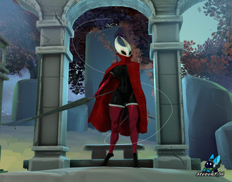 anthro biped cape clothing female forest hornet's_needle legwear pillar plant red_cape red_clothing solo stockings tree stevenf94 samzan_(modeler) hollow_knight_(franchise) team_cherry hornet_(hollow_knight) arthropod insect 3d_(artwork) absurd_res digital_media_(artwork) hi_res huge_filesize