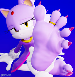 anthro claws digit_ring embarrassed feet female foot_fetish foot_focus humanoid_feet jewelry paws plantigrade ring soles solo toe_ring toes nouvaera sega sonic_the_hedgehog_(series) blaze_the_cat domestic_cat felid feline felis mammal 3d_(artwork) absurd_res digital_media_(artwork) hi_res