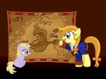 duo female feral horn male map quadruped tail young young_feral fetchbeer friendship_is_magic hasbro monkey_island my_little_pony mythology dinky_hooves_(mlp) guybrush_threepwood equid equine mammal mythological_creature mythological_equine unicorn 4:3 crossover