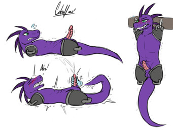 4_missing_limbs amputee anthro balls blush bodily_fluids cum cum_on_self cumshot disability duo ejaculation erection eyes_closed genital_fluids genitals green_eyes helpless male missing_arm missing_leg moan nude open_mouth orgasm penis pink_penis purple_body purple_scales quadruple_amputee scales simple_background solo solo_focus stump_cap text cfoxblu reptile scalie 4:3 digital_media_(artwork) english_text multiple_images