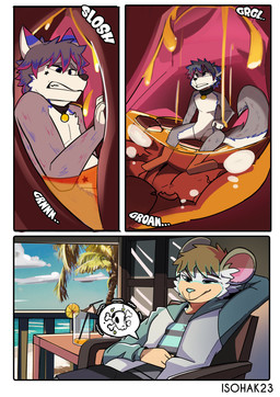 acids anthro beach beverage bodily_fluids digestion_implied drooling food gurgle_(sound_effect) macro male micro nude organs relaxing saliva size_difference snack stomach swallowing tail teasing vore isohak23 jax_(sugarpunk) australian_possum canid canine canis mammal marsupial petaurid sugar_glider wolf absurd_res comic digital_media_(artwork) hi_res