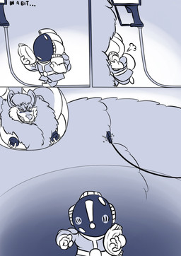 anthro arms_tied belly belly_expansion belly_hair big_piercings body_hair bound duo evil_grin exclamation_point expansion gas_pump hands_tied larger_anthro larger_male legs_tied male navel_fetish navel_penetration neck_tuft nipple_piercing nipple_ring nipples obese obese_anthro obese_male overweight overweight_anthro overweight_male penetration piercing ring_piercing running_into_belly sharp_teeth shocked size_difference smile spacesuit surprised teeth time_lapse tuft walking_into_belly weight_gain izzyfatcat buster_(izzyfatcat) alien canid canine canis mammal wolf 2016 comic hi_res multiple_scenes