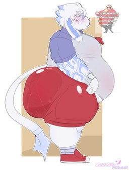 anthro belly big_belly big_butt bottom_heavy bottomwear bulge butt clothing male moobs obese overweight overweight_male physical_education shorts side_view solo spade_tail tail teacher text thick_thighs wide_hips goonermello lagomorph leporid mammal rabbit english_text hi_res meme