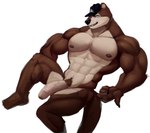 abs anthro biceps big_muscles big_penis blue_eyes brown_body clothing foreskin genitals hat hat_only headgear headgear_only headwear headwear_only humanoid_genitalia humanoid_penis male mostly_nude muscular muscular_male nipples pecs penis pubes solo unretracted_foreskin unknown_artist echo_(game) echo_(series) echo_project sydney_bronson mammal mustelid otter