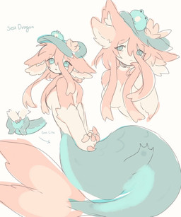 anthro big_breasts breasts claws female flower fluffy fluffy_ears fluffy_hair hair lily_pad looking_at_viewer mermaid_tail pink_body pink_hair plant simple_background solo standing tail toe_claws joycawn mythology amphibian aquatic aquatic_dragon dragon frog mythological_creature mythological_scalie scalie hi_res