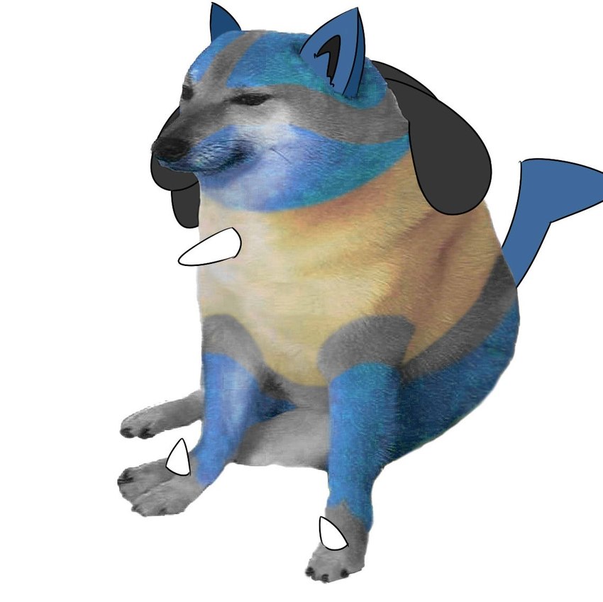 ambiguous_gender blue_body blue_fur feral feralized fur simple_background sitting solo spikes white_background unknown_artist dogelore nintendo pokemon cheems canid canine canis generation_4_pokemon lucario mammal pokemon_(species) meme