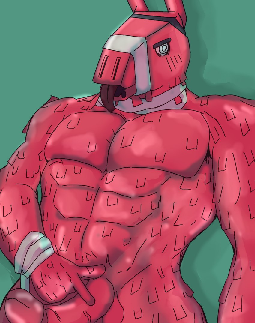 abs anthro balls barazoku big_muscles biped erection fur genitals humanoid_genitalia humanoid_penis male muscular muscular_anthro muscular_male nude pecs penis pose pubes red_body red_fur solo spiral_eyes tongue tongue_out zartty_art epic_games fortnite lt._john_llama camelid llama mammal 2021 digital_drawing_(artwork) digital_media_(artwork) hi_res pinup