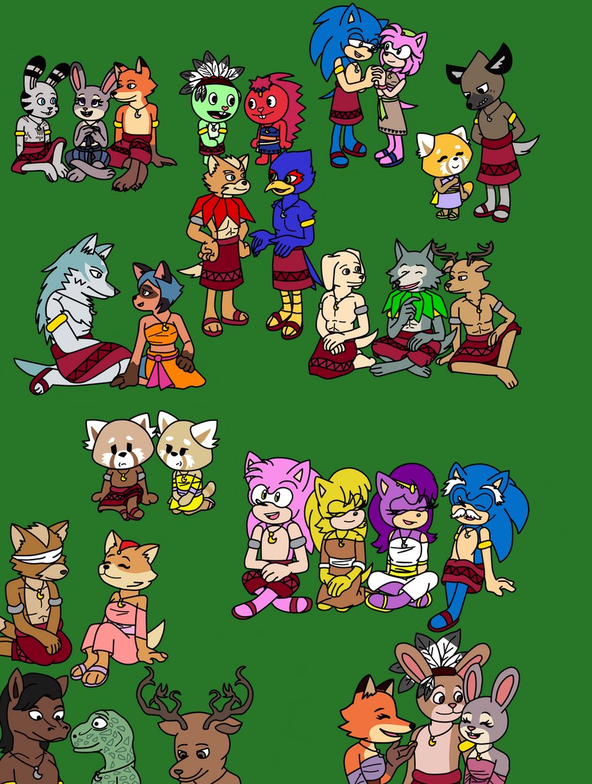 queen aleena hedgehog, brenda the hedgehog, paulie the hedgehog, sonic the hedgehog, haida, and etc (sonic the hedgehog (shogakukan) and etc) created by ameth18 and sirinathehedgehog