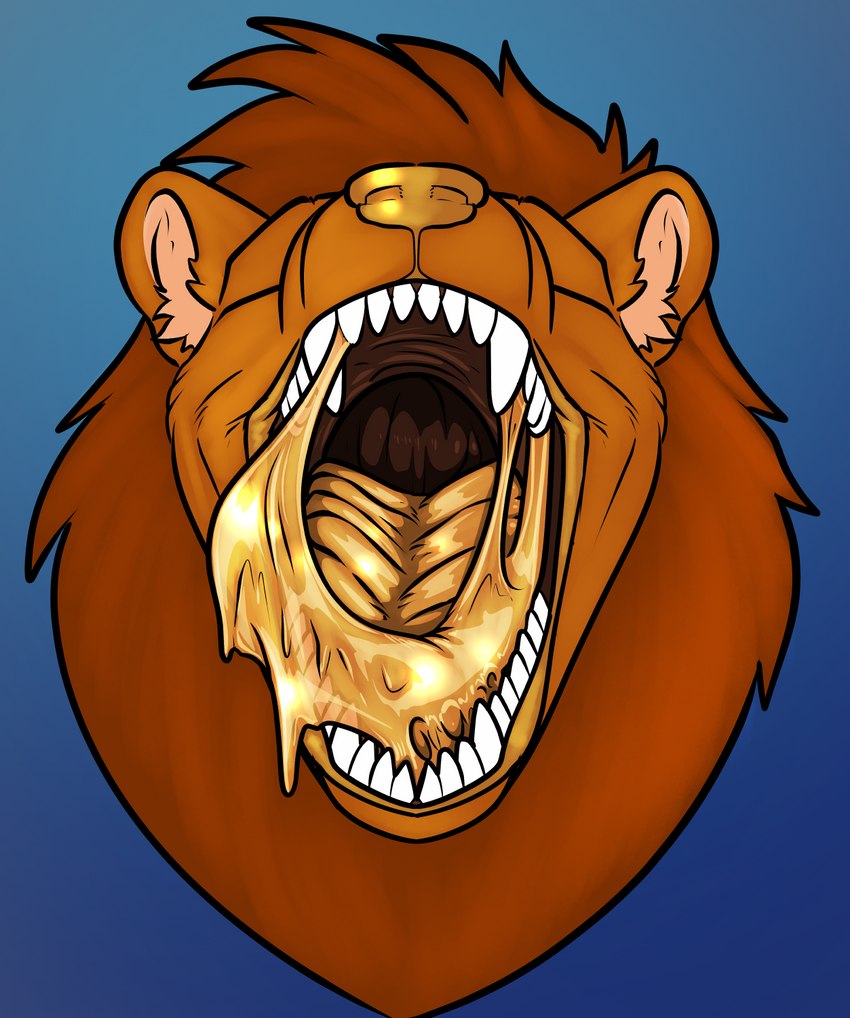 bodily_fluids male mouth_shot open_mouth saliva solo throat akudrache guti felid goo_creature lion mammal pantherine hi_res