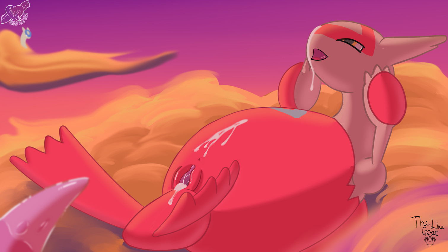 after_sex bodily_fluids cloud cum cum_in_vagina cum_inside cum_on_belly cum_on_body cum_on_face duo ejaculation erection female feral genital_fluids genitals looking_pleasured male male/female open_mouth outside penis sky smile tail text tongue vulva the_line_goat nintendo pokemon generation_3_pokemon latias latios legendary_pokemon mammal pokemon_(species) absurd_res digital_media_(artwork) hi_res