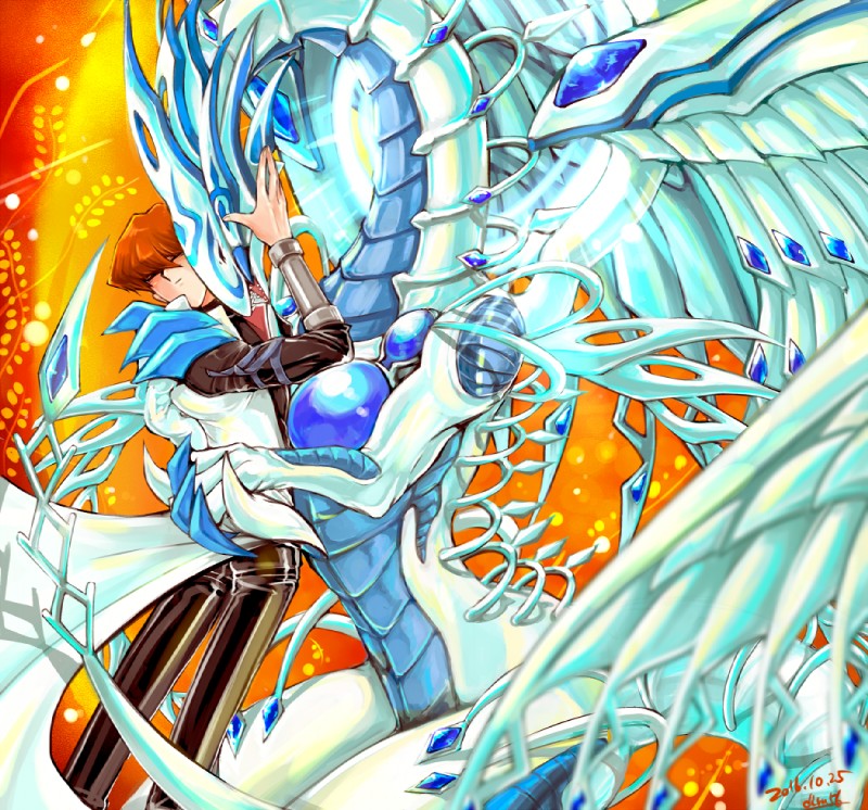 blue-eyes abyss dragon, blue-eyes white dragon, and seto kaiba (mythology and etc) created by diru56