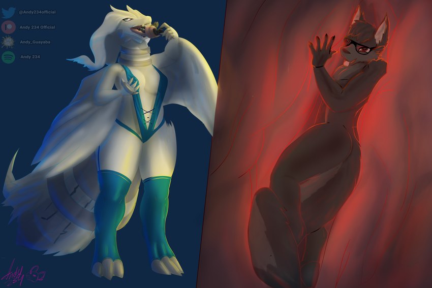 anthro anthro_pred anthro_prey breasts duo female female_pred male male_prey navel slightly_chubby text vore andy_234 nintendo pokemon canid canine canis generation_5_pokemon legendary_pokemon mammal pokemon_(species) reshiram wolf 3:2 absurd_res english_text hi_res