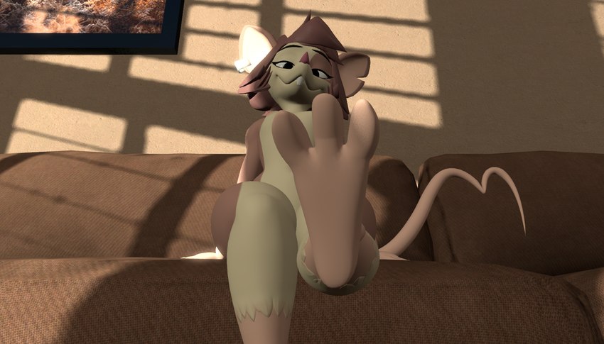 anthro feet female foot_focus fur hair looking_at_viewer nipples nude sitting smile smiling_at_viewer soles solo tail toes joelsfm animaniacs animaniacs_(2020) pinky_and_the_brain warfare_machine warner_brothers julia_brain warfare_julia mammal mouse murid murine rodent 2023 3d_(artwork) digital_media_(artwork) hi_res source_filmmaker_(artwork)