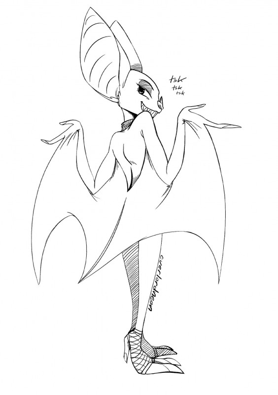 anthro butt butt_pose eyeshadow female gesture makeup pose shrug solo wings lettup overlordneon disney zootopia fan_character lucy_sang bat leaf-nosed_bat mammal microbat vampire_bat yangochiropteran lucy_(disambiguation) hi_res monochrome