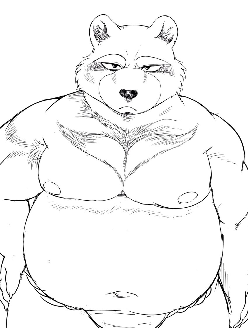 anthro asian_clothing belly ber big_belly clothing east_asian_clothing fundoshi japanese_clothing kemono male moobs navel nipples overweight overweight_male simple_background solo underwear white_background hysk bear mammal 2024 hi_res