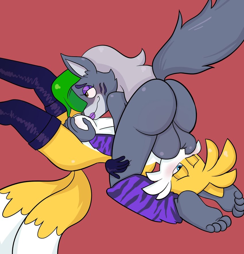 69_position anthro ball_fondling ball_grab ball_nuzzling ball_sniffing ball_worship balls balls_on_face balls_on_nose big_balls big_butt butt duo fondling fur genitals grey_body gynomorph intersex intersex/intersex multicolored_body multicolored_fur mutual_sniffing nose_to_balls oral sex smelling_balls sniffing yellow_body baby_chi five_nights_at_freddy's five_nights_at_freddy's:_security_breach scottgames sega sonic_the_hedgehog_(series) steel_wool_studios miles_prower roxanne_wolf canid canine canis fox mammal wolf hi_res