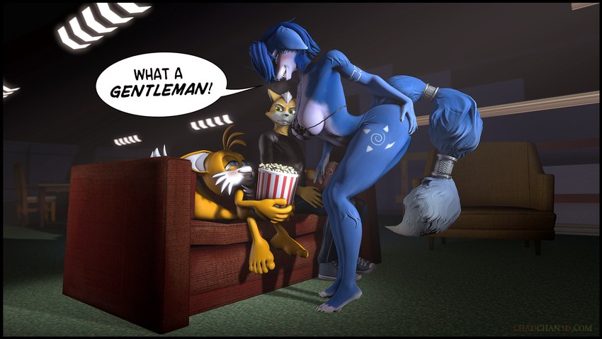 anthro bent_over black_border black_nail_polish blush border digit_ring female food furniture group infidelity jewelry male male/female popcorn ring sofa speech_bubble trio wedding_ring young young_anthro chadchan3d nintendo sega sonic_the_hedgehog_(series) star_fox warfare_machine fox_mccloud krystal_(star_fox) miles_prower warfare_fox warfare_krystal canid canine fox mammal 3d_(artwork) digital_media_(artwork) hi_res source_filmmaker_(artwork)