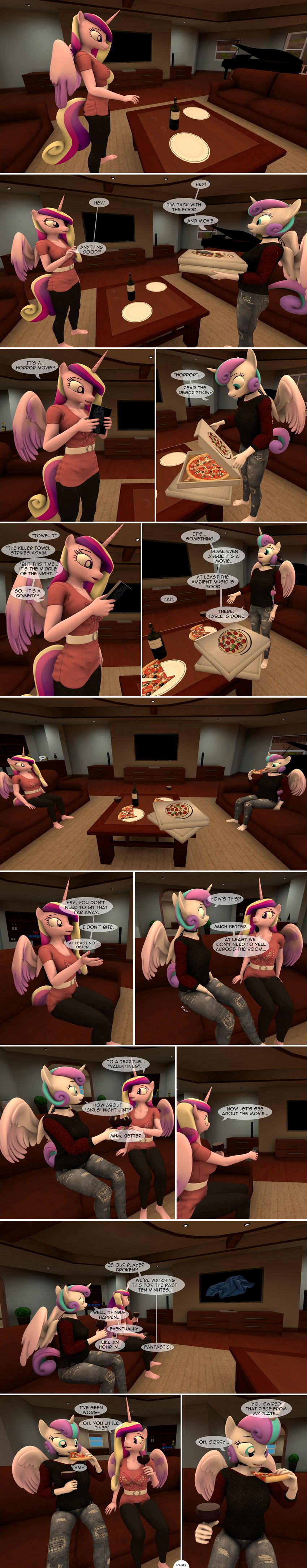 alcohol anthro beverage clothing dialogue eating female female/female food furniture horn inside living_room pizza table text wine wings spud-arts friendship_is_magic hasbro my_little_pony mythology flurry_heart_(mlp) princess_cadance_(mlp) equid equine mammal mythological_creature mythological_equine winged_unicorn 3d_(artwork) absurd_res comic digital_media_(artwork) english_text hi_res long_image tall_image daughter_(lore) incest_(lore) mother_(lore) mother_and_child_(lore) mother_and_daughter_(lore) parent_(lore) parent_and_child_(lore) parent_and_daughter_(lore)