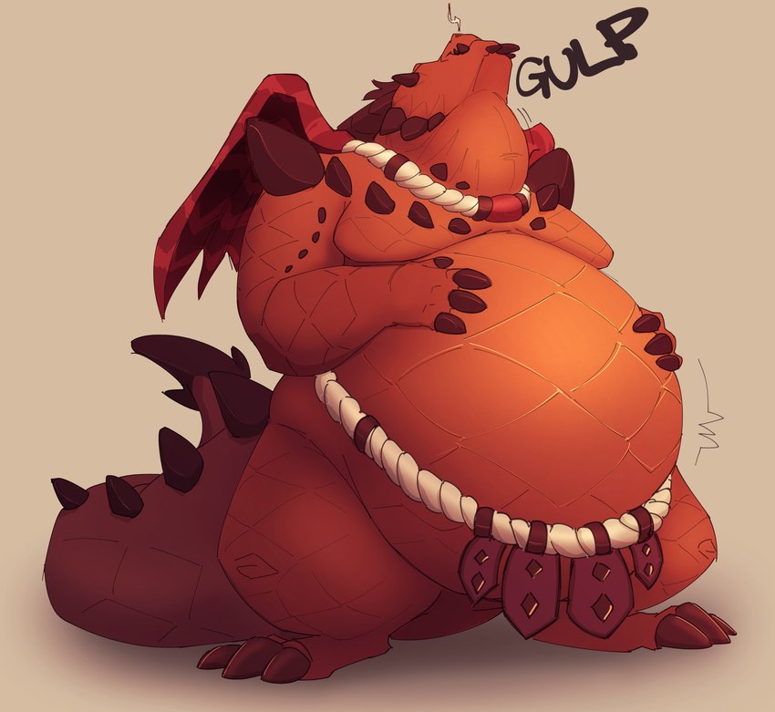 3_toes 4_fingers anthro belly big_belly biped eating feet fingers horn male membrane_(anatomy) membranous_wings moobs obese obese_anthro obese_male orange_body orange_scales overweight overweight_anthro overweight_male scales solo spiral_knees standing tail thick_thighs toes wings mosin activision european_mythology mythology spyro_reignited_trilogy spyro_the_dragon magnus_(spyro) rescued_dragons_(spyro) dragon mythological_creature mythological_scalie scalie western_dragon 2024 absurd_res digital_drawing_(artwork) digital_media_(artwork) hi_res