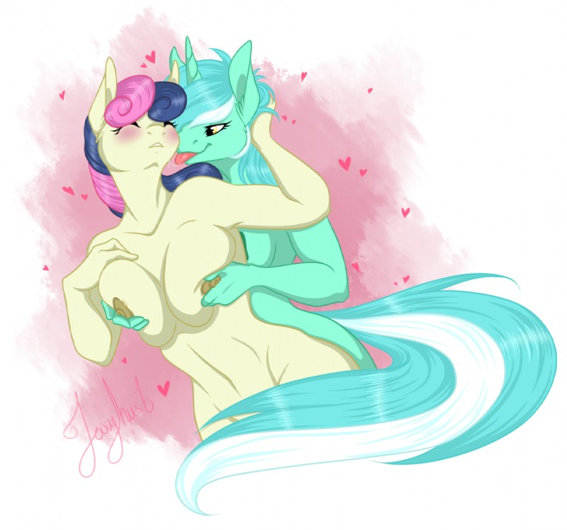 bonbon and lyra heartstrings (friendship is magic and etc) created by jooughust