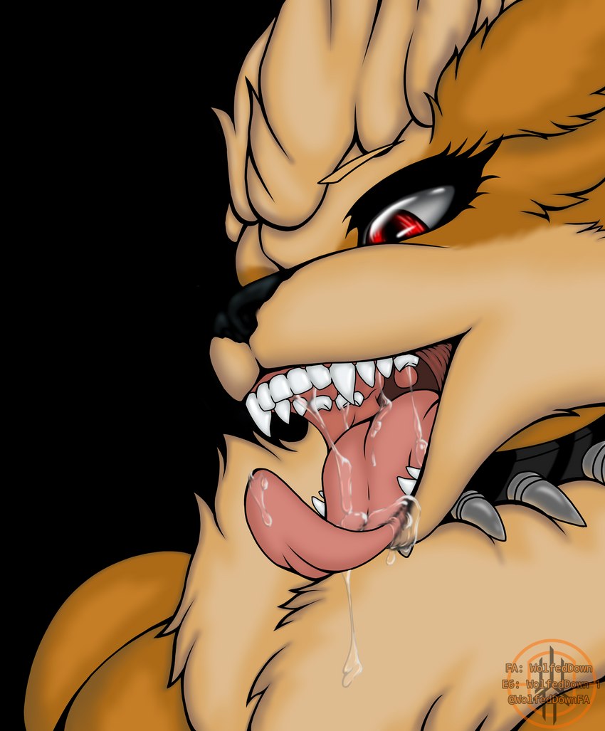 anthro big_breasts bodily_fluids breasts curled_tongue drooling female mouth_shot open_mouth red_eyes saliva saliva_string solo uvula wolfeddown nintendo pokemon arcanine generation_1_pokemon pokemon_(species) 2023 absurd_res alpha_channel bust_portrait hi_res portrait