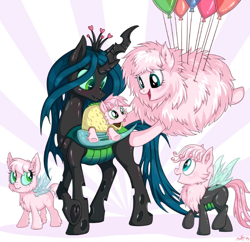 fan character, fluffle puff, and queen chrysalis (friendship is magic and etc) created by sorc