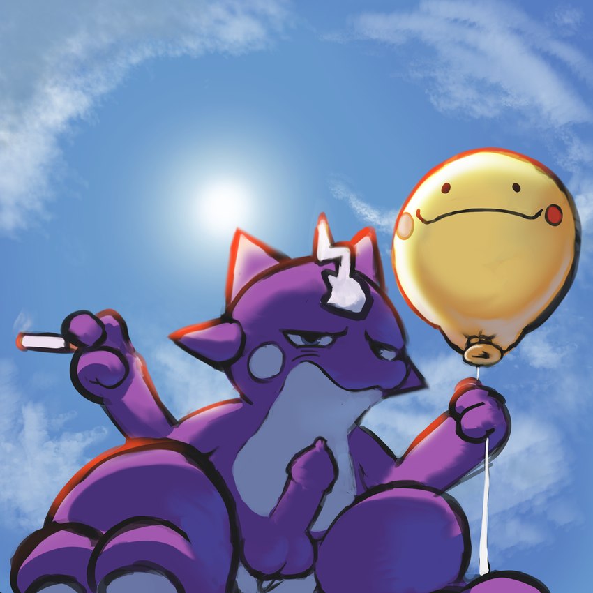 anthro balloon balloon_fetish balls cigarette cigarette_smoke cloud day erection foreskin genitals humanoid_genitalia humanoid_penis inflatable long_foreskin male outside penis sky smoke solo unretracted_foreskin young badipoki nintendo pokemon ditto_(pokemon) generation_1_pokemon generation_8_pokemon pokemon_(species) toxel 1:1 absurd_res hi_res