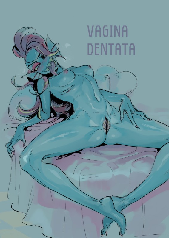 blue_body blue_skin breasts censor_bar eye_patch eye_patch_only eyewear eyewear_only female genitals hair ineffective_censorship long_hair non-mammal_breasts nude nude_female nude_humanoid presenting presenting_pussy pussy red_hair small_breasts solo tongue tongue_out vagina_dentata nam undertale undertale_(series) undyne animal_humanoid fish fish_humanoid humanoid marine marine_humanoid 2018 censored hi_res