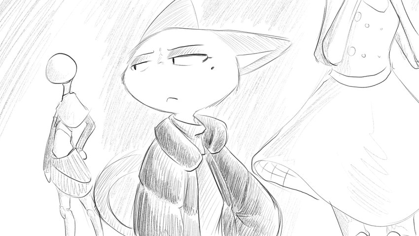 annoyed anthro clothing clothing_store dress female frown jacket mannequin markings mole_(marking) puffy_jacket solo store tail topwear dragonweirdo animal_crossing nintendo olivia_(animal_crossing) felid feline mammal 16:9 hi_res monochrome widescreen