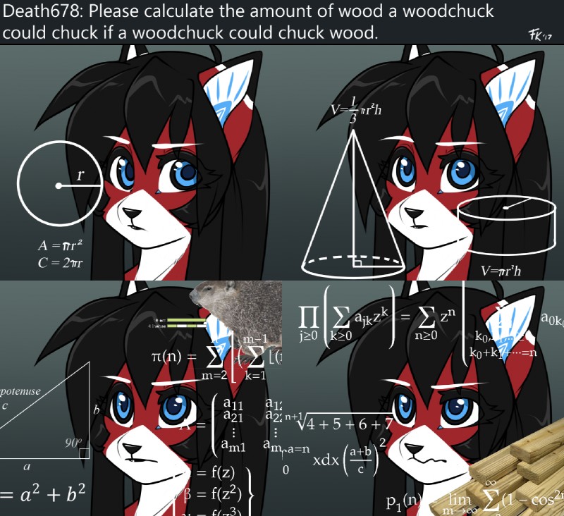 anthro ask_blog black_body black_fur black_hair blue_eyes confusion cybernetics female frustrated fur hair humor machine math multicolored_body multicolored_fur red_body red_fur solo text two_tone_body two_tone_fur white_body white_fur wood conditional_dnp fluff-kevlar math_lady ara_(fluff-kevlar) android cyborg domestic_cat felid feline felis ground_squirrel groundhog mammal marmot robot rodent sciurid 2017 digital_media_(artwork) english_text meme reaction_image