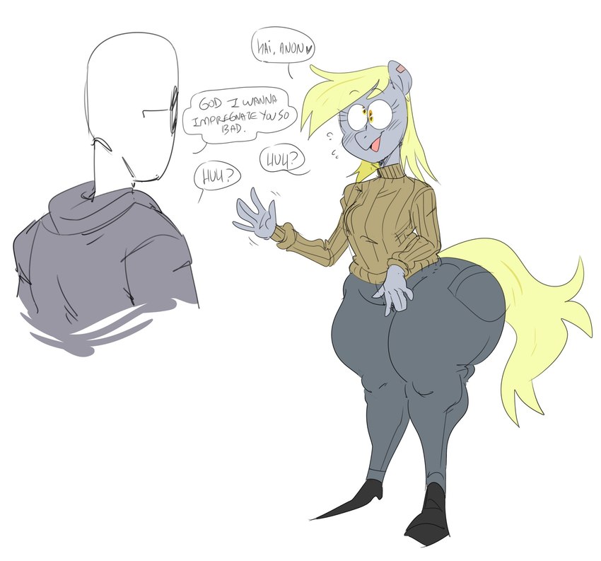 anon and derpy hooves (friendship is magic and etc) created by mhdrawin