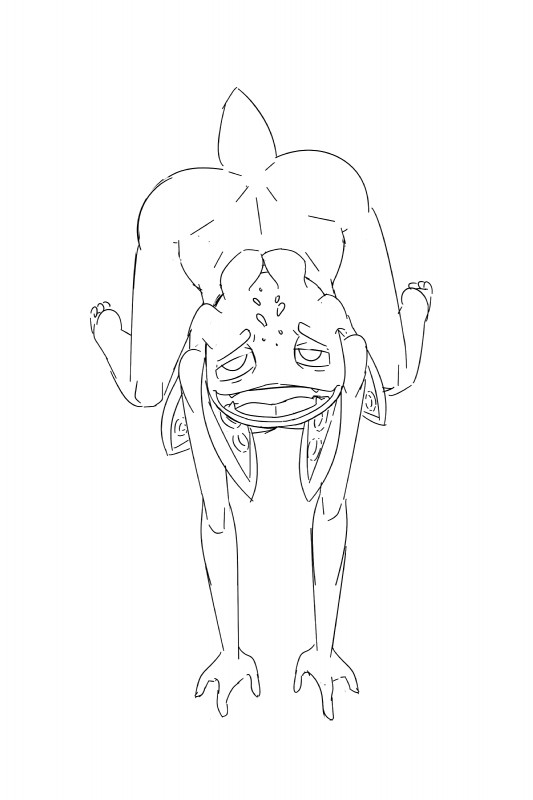 kneeling male nude solo sangelia league_of_legends riot_games tencent fizz_(lol) marine yordle 2:3 absurd_res hi_res monochrome