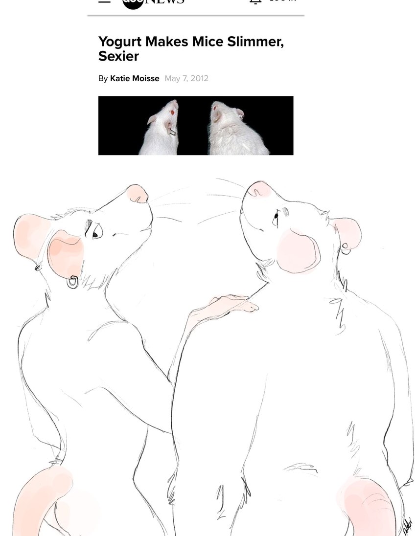 anthro biped butt duo fur humanoid_hands male pink_nose real slightly_chubby text white_body white_fur delsol jamie_(delsol) mammal mouse murid murine rodent 2021 english_text hi_res