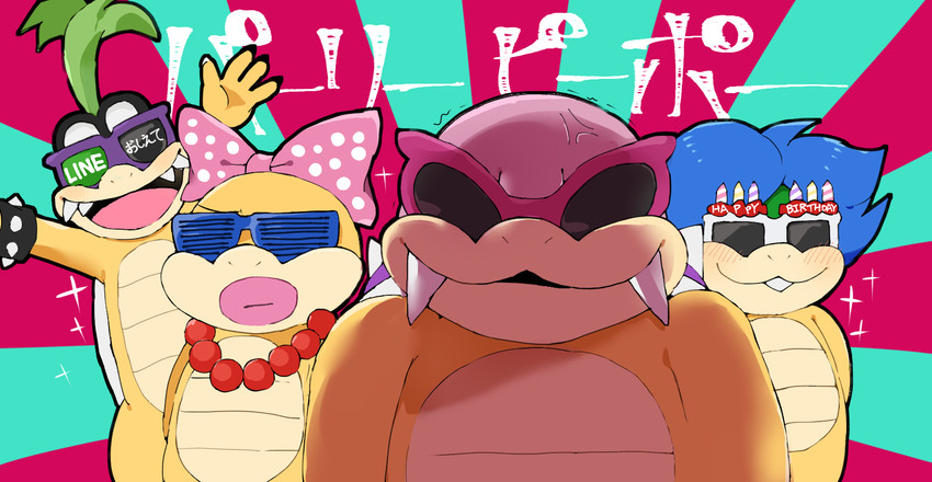 angry anthro bald blue_hair cross-popping_vein eyewear female green_hair group hair lips male shutter_shades sunglasses thick_lips zeso mario_bros nintendo iggy_koopa koopaling ludwig_von_koopa roy_koopa wendy_o._koopa koopa scalie hi_res