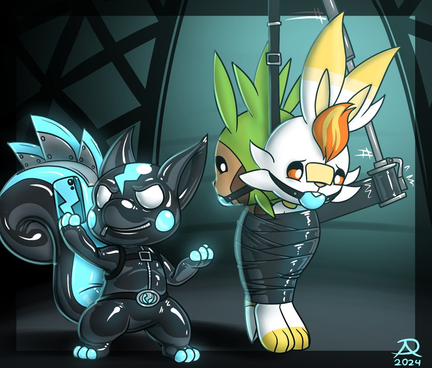 glist the scorbunny and jemie the chespin (nintendo and etc) created by radasus