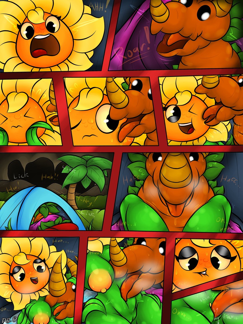 solar flare and tricarrotops (plants vs. zombies heroes and etc) created by blobslimey