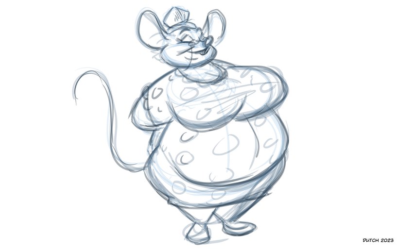 anthro belly big_belly big_breasts breasts buckteeth clothing eyes_closed eyewear female footwear glasses hair hands_behind_back huge_breasts mature_female obese obese_anthro obese_female overweight overweight_anthro overweight_female solo teeth dutch_(artist) misty_the_mouse beth_(dutch) mammal mouse murid murine rodent 2023 digital_media_(artwork) hi_res sketch