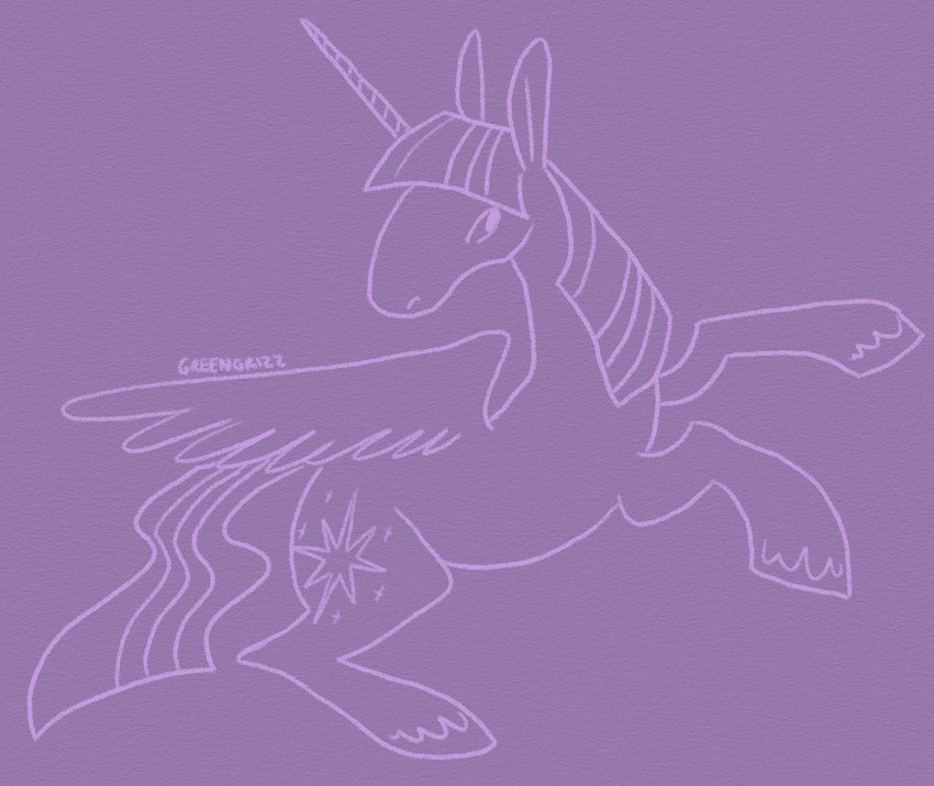 bent_legs cutie_mark feathered_wings feathering feathers female female_feral feral fur hooves horn long_tail mane purple_background purple_eyes purple_horn purple_mane quadruped simple_background solo tail unguligrade unicorn_horn wings greengrizz friendship_is_magic hasbro my_little_pony mythology twilight_sparkle_(mlp) equid equine mammal mythological_creature mythological_equine winged_unicorn 2023 artist_name digital_media_(artwork) english_description hi_res line_art