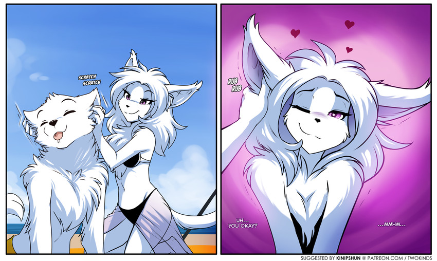 female snow basitin and wolfie (twokinds) created by tom fischbach