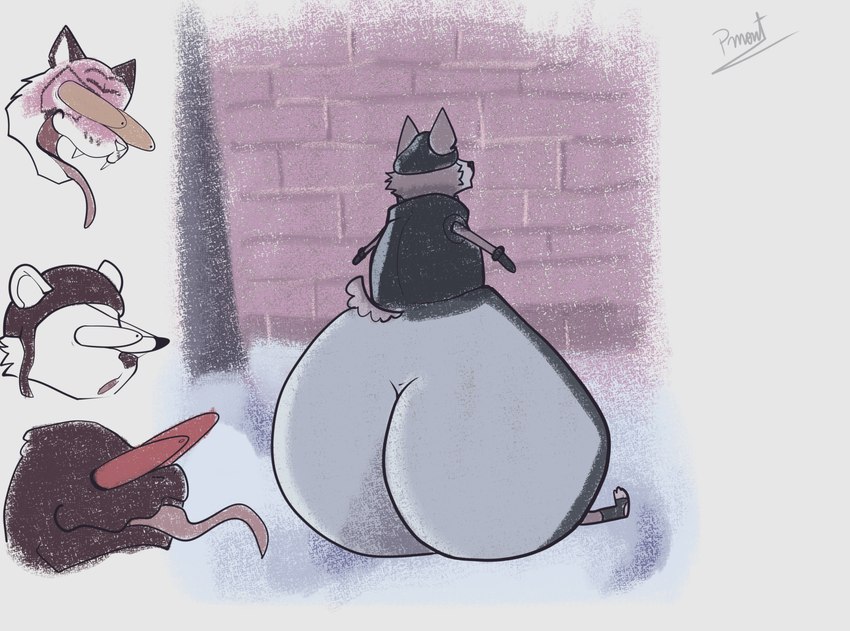 anthro big_butt butt clothed clothing eye_patch eyewear fangs feet fur group huge_butt humor male male/male parody rear_view striped_body striped_fur stripes tail teeth text tongue tongue_out pinumontbalou epic_games fortnite oscar_(fortnite) polar_patroller thunder_(fortnite) wendell_(fortnite) bear canid canine canis felid feline felis mammal pantherine polar_bear reptile scalie tiger ursine wolf absurd_res english_text hi_res meme