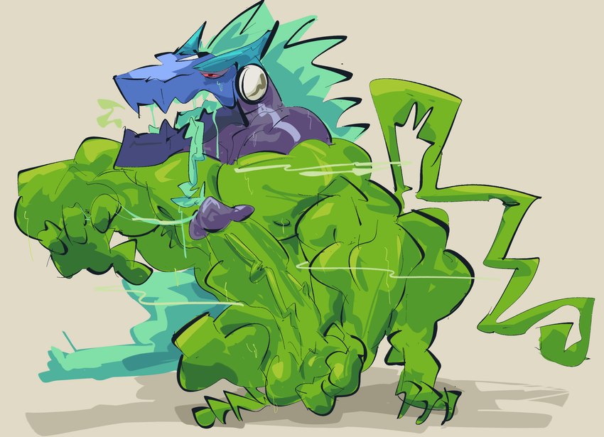 anthro barazoku big_penis bodily_fluids genitals male muscular penis simple_background solo solo_focus sweat white_background wetyuip capcom mega_man_(series) omega-xis alien em_being hi_res