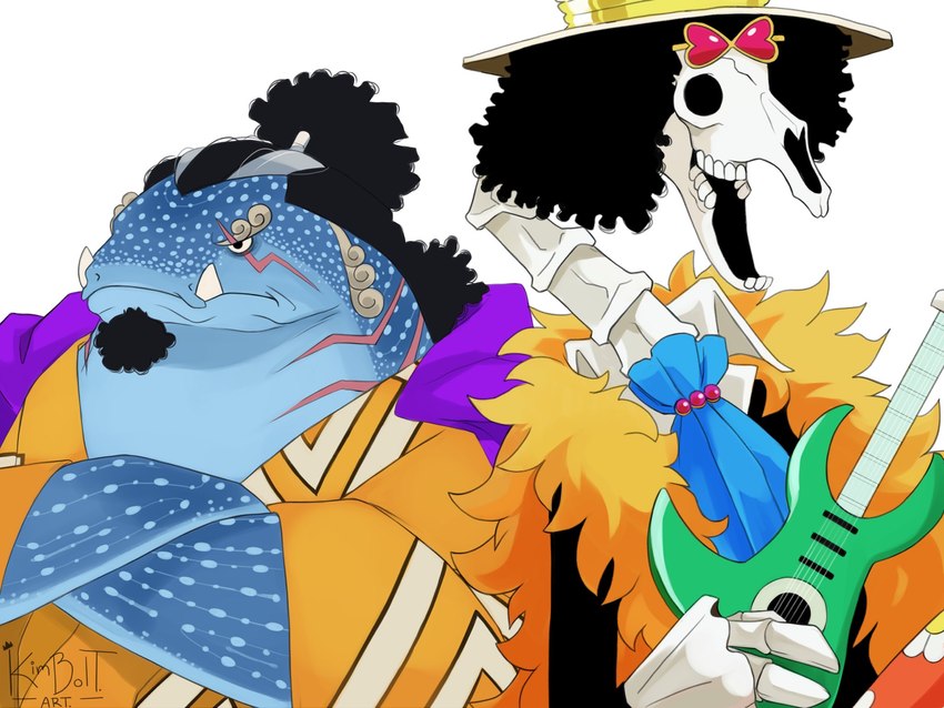 brook and jinbe (one piece) created by kimboltart