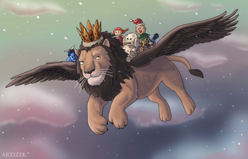 braided_hair brown_body brown_fur brown_mane crown doll female feral fur hair headgear jack-in-the-box_(toy) king male mane pigtails polka_dots red_hair royalty sky snow toy train twin_braids vehicle white_body white_fur wings artizek rudolph_the_red-nosed_reindeer_(tv_special) a_dolly_for_sue charlie-in-the-box king_moonracer misfit_scooter misfit_train spotted_elephant elephant elephantid felid lion mammal pantherine proboscidean